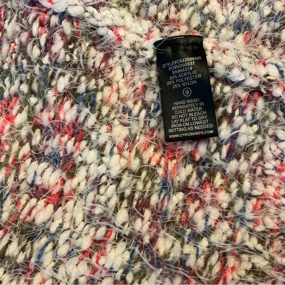 Multi Color Sweater Duster-Medium-Like New - Picture 6 of 7
